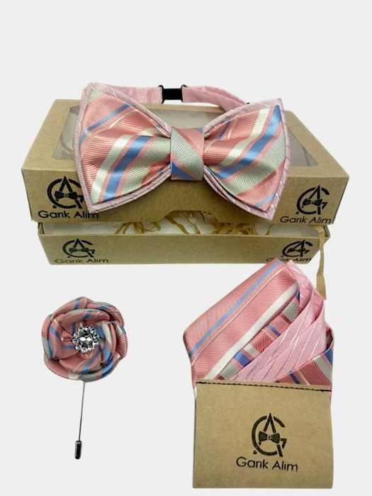 Галстуки, бабочки, нагрудной платок, мужская брошка - подарочный набор