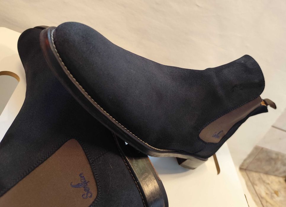 Ghete chelsea 41 lucrate manual Serfan piele naturala moale navy