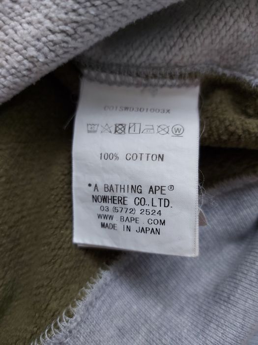 Bluză A Bathing Ape Grey&Green Camo WGM Shark Crewneck 100% Originala