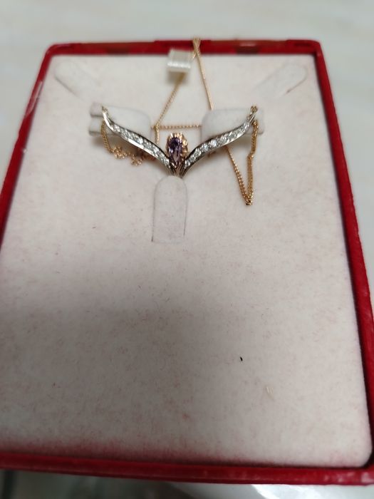 Колье с бриллиантами и аметистом