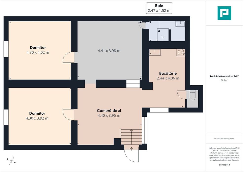 Apartament 4 camere, 85 mp, strada Ion Ghica