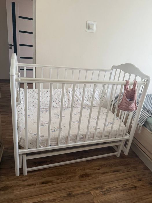 Детская кроватка из массива березы, с ортопедическим матрасом