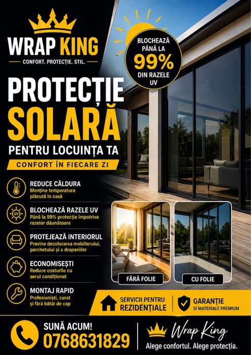 Folie cu Protecție Solară pentru Locuințe