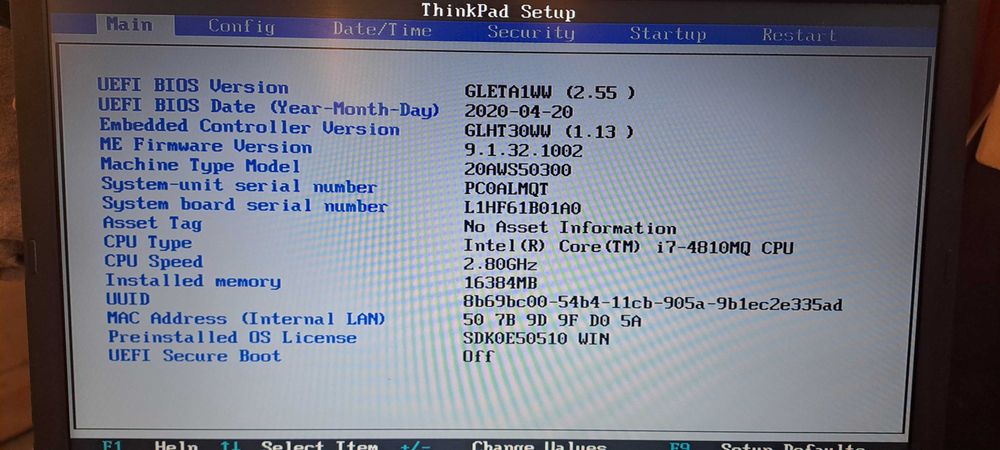 Laptop Lenovo ThinkPad i7 16gb ram