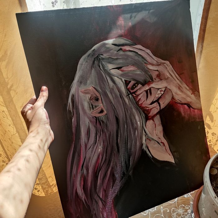 картина на картонном холсте