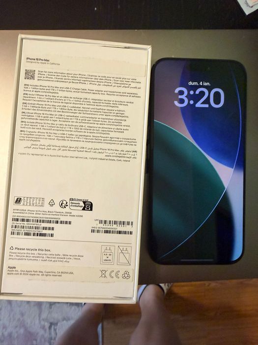 Iphone 16 PRO Max 256 Gb Black Titanium impecabil