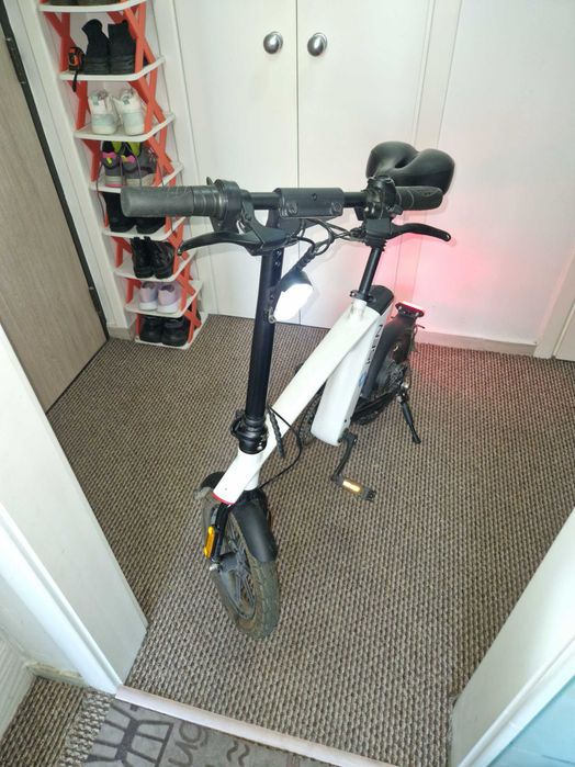 Vand bicicleta electrica iSEN H1 Flying Fish Alb, 250W, 22NM, Rulare full electric sau asistata, 25km/h, IPX4, Baterie detasabila 10Ah