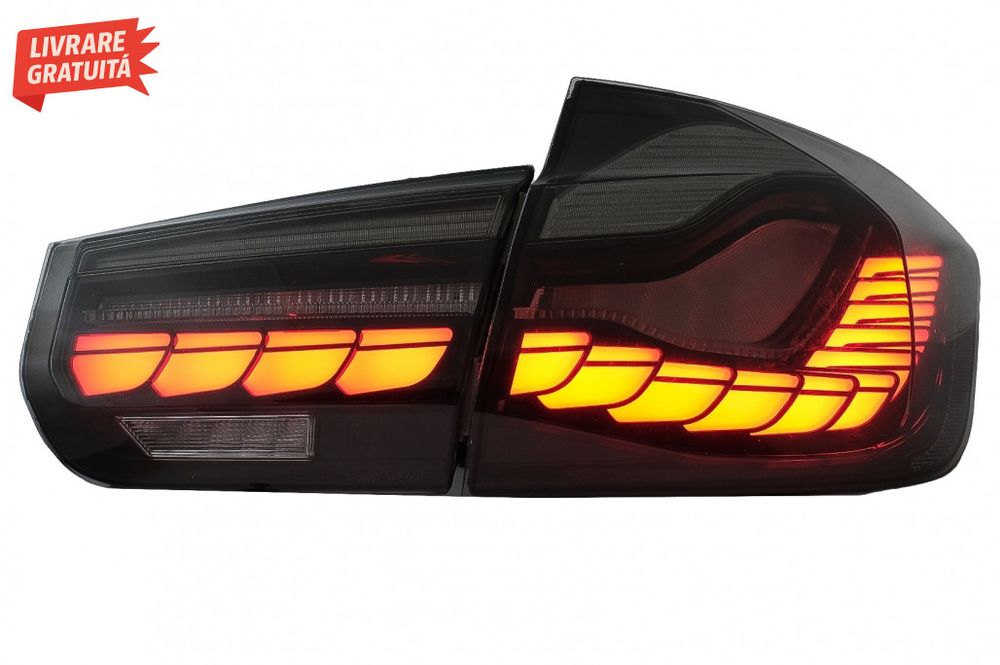 Stopuri OLED BMW Seria 3 F30 (2011-2019) F35 F80 Rosu Fumuriu M4 Desig