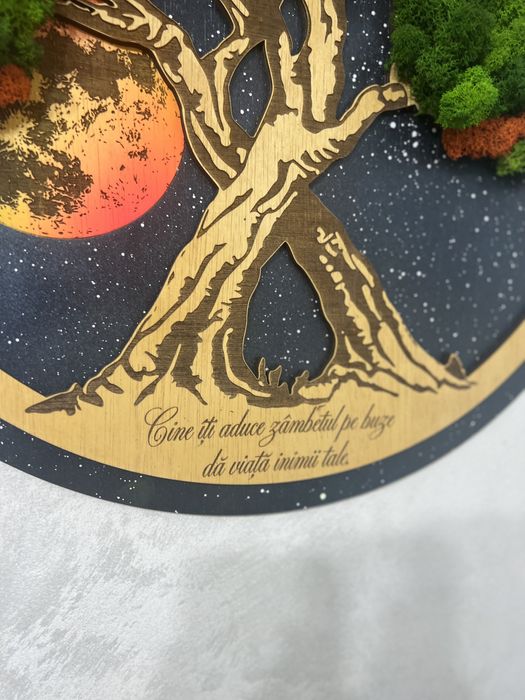 Tablou cu licheni personalizat 60cm diametru