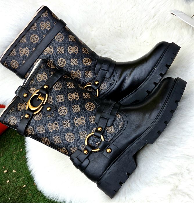 Guess оригинални дамски ботуши челси естествена кожа