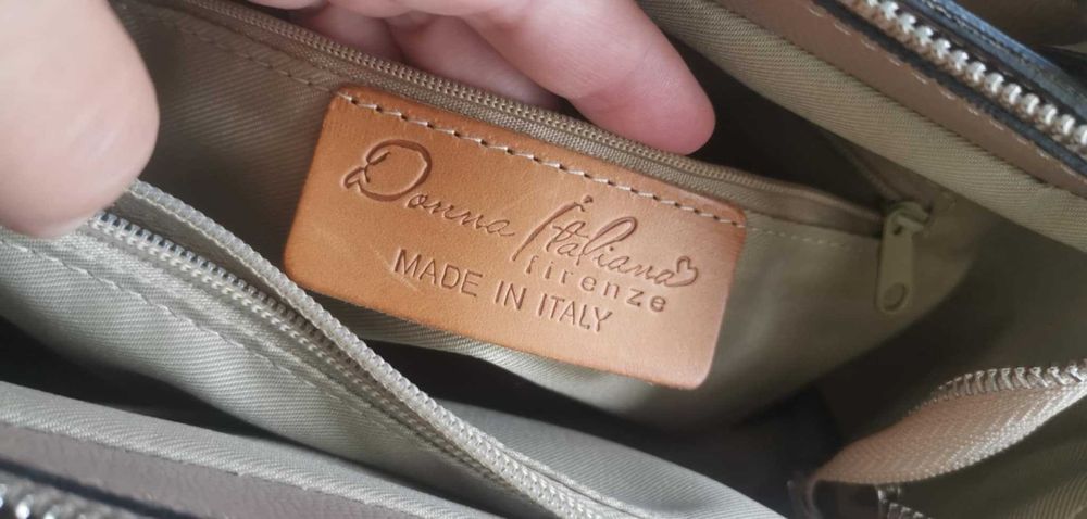 Бежова Класическa Чантa DONNA ITALIANA