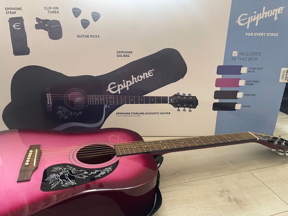 Акустична китара - Epiphone Starling Hot Pink Pearl