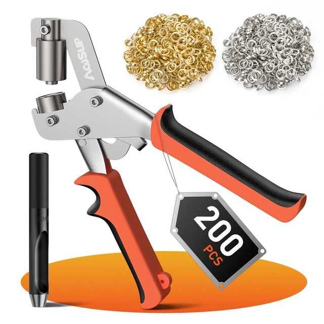 clește profesional pentru capse prelata Ø 10 mm ,200 de capse din inox