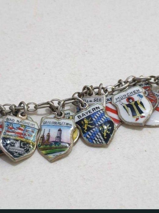 Superba bratara argint cu pandative orase germane