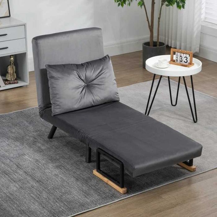 HOMCOM Фотьойл с регулируема облегалка, фотьойл за отдих