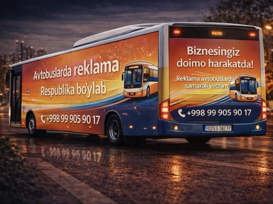 Avtobuslarga reklama joylash xizmati /Реклама на автобусах в Намангане