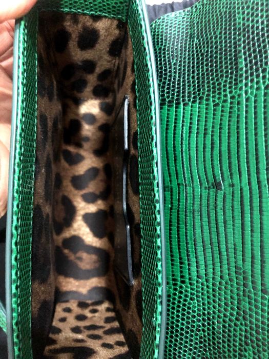 Сумка Dolce & Gabbana DG Millennials Green Lizard Embossed Crystal Bag