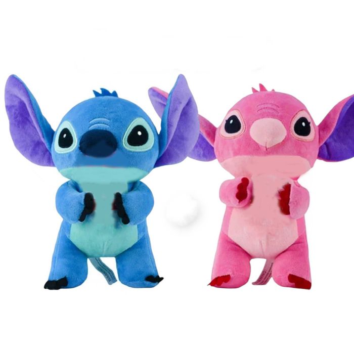 Комплект 2 броя плюшени играчки Лило и Стич, 25см Розов и Син