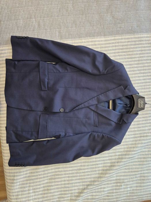 Тъмносин мъжки костюм Teodor – Slim Fit, размер М - отлично състояние