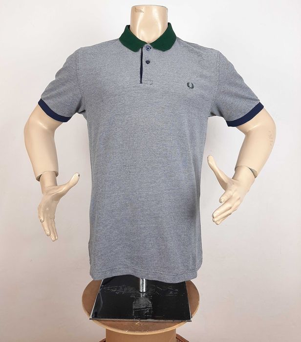 Fred Perry Color Block - Оригинална мъжка тениска с яка размер L