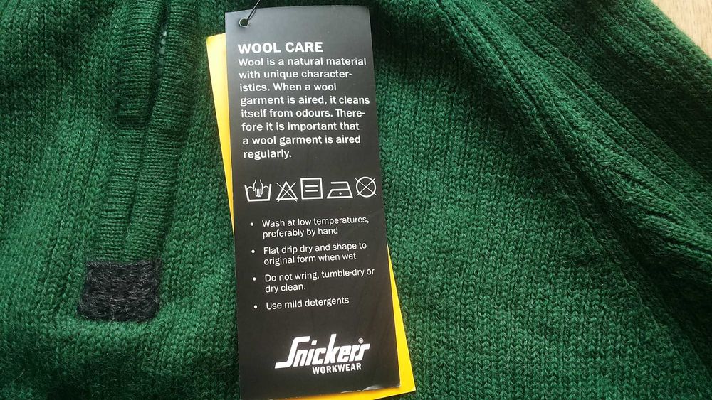 Snickers 2905 1/2 Zip WOOL Sweater размер M пуловер 100% Вълна - 2412