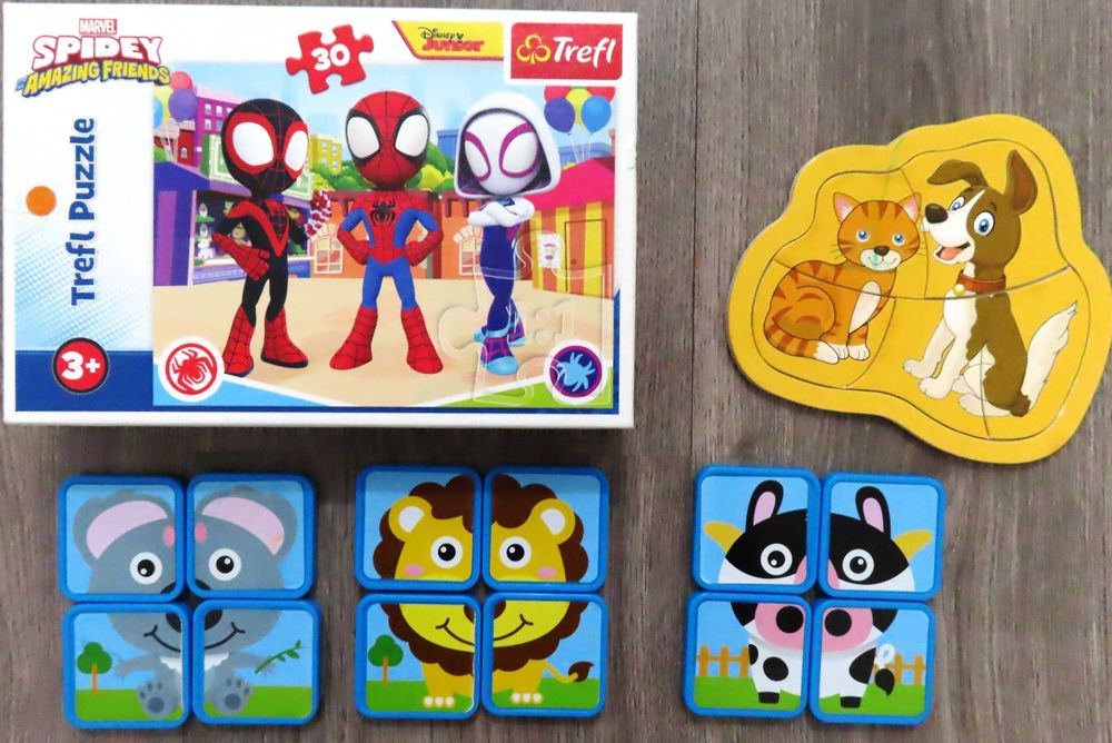 30 puzzle-uri + alte jucării diverse, plus 3 cadouri (3+ ani)