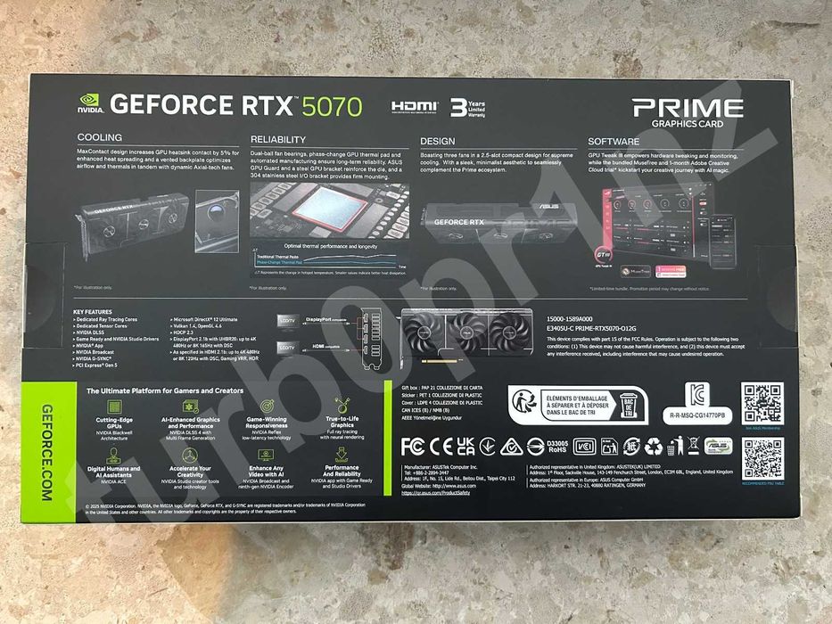 ASUS GeForce RTX 5070 PRIME OC 12GB GDDR7 192bit (PRIME-RTX5070-O12G)