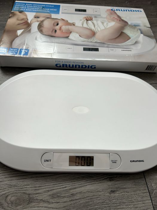 Електронен кантар за бебета с LCD дисплей, 20 кг, бял