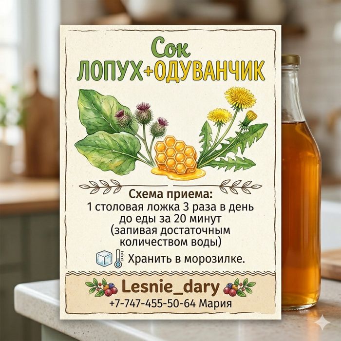 Сок лопух+одуванчик