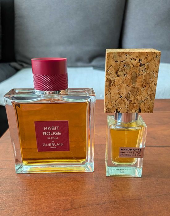 Guerlain Habit Rouge Parfum / Nasomatto Baraonda