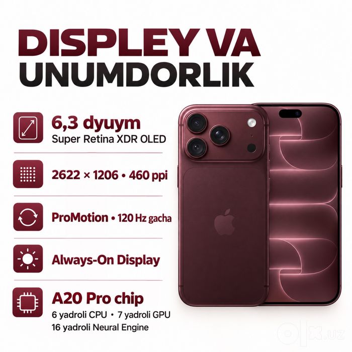 Apple iPhone 18 Pro 256 GB Burgundy