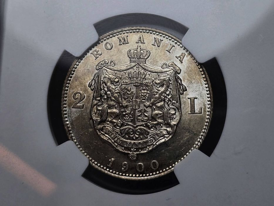 2 lei 1900 MS62 NGC  moneda