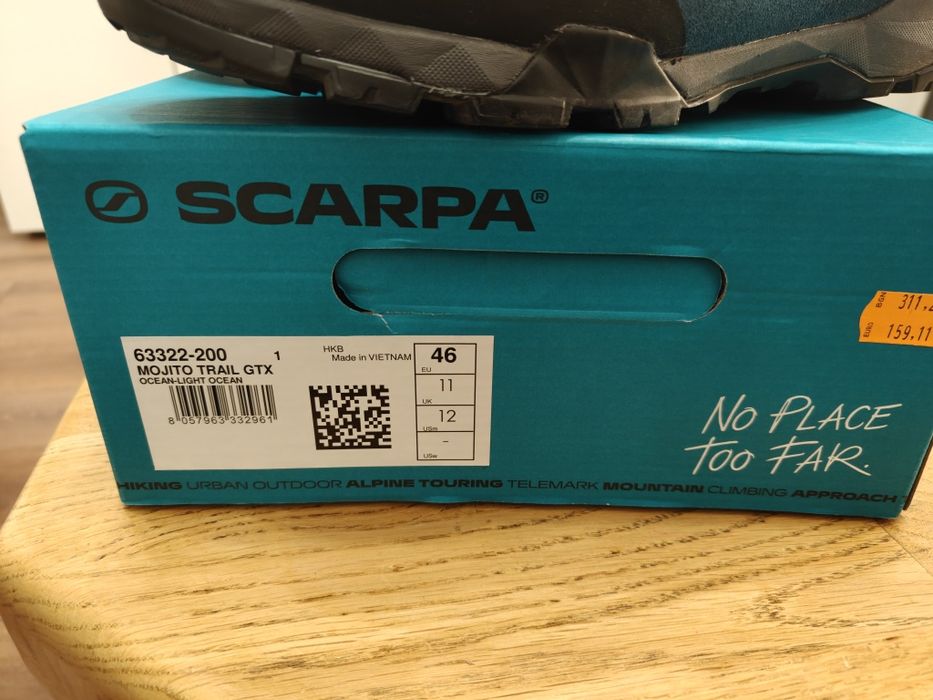 Туристически обувки Scarpa Mojito Trail GTX – N46 (Нови / Носени веднъж)