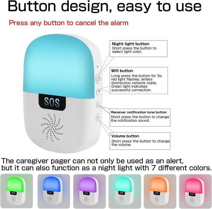 【Подобрен безжичен Wifi пейджър за болногледач】