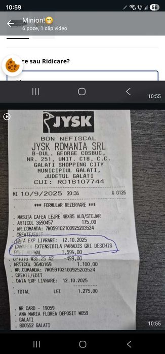 Canapea extensibilă 3 locuri 106x190cm