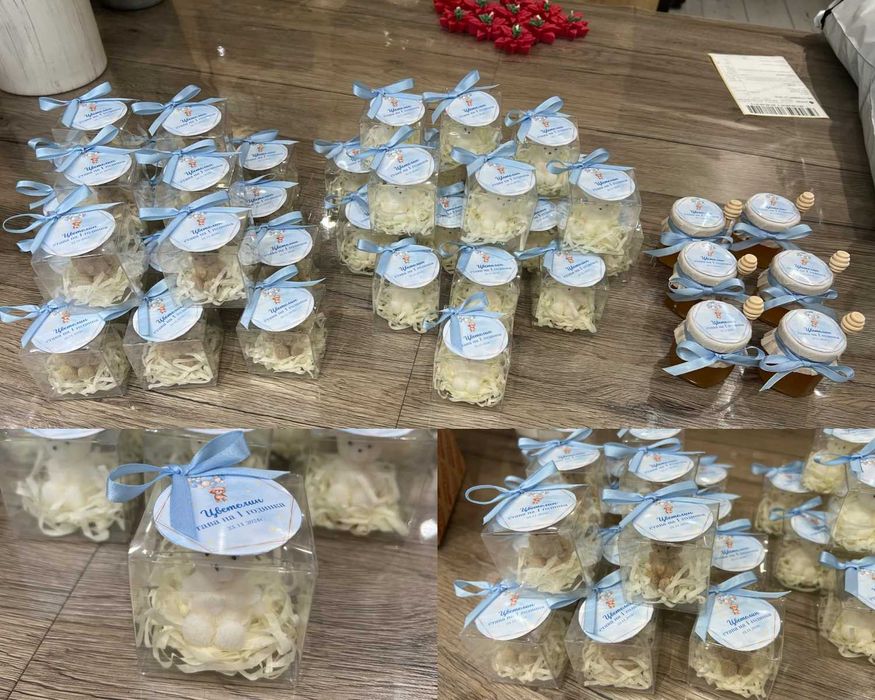 Подаръчета за гости - соево мече свещ (кръщение, рожден ден, погача)