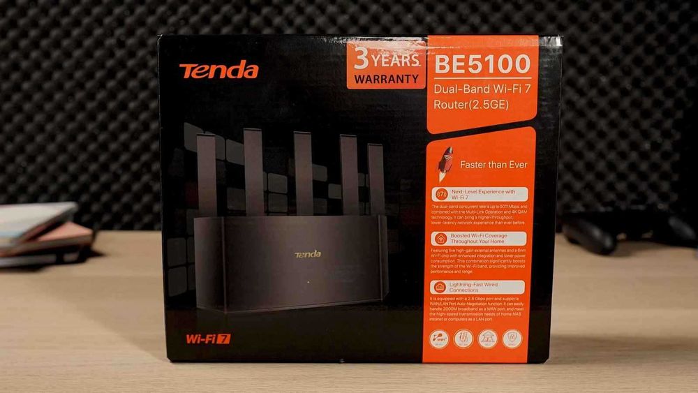 Router Wireless TENDA TE6L PRO Wi-Fi 7 BE5100 4300Mbps Gigabit Wan 2.5 Gbps, 3 LAN, 5 antene Sigilat garantie