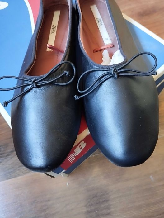 Балетки Zara из натуральной кожи, элегантные, куплены с сайта