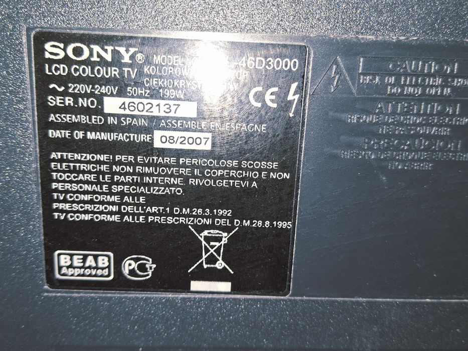 Телевизор SONY KDL-46F3000