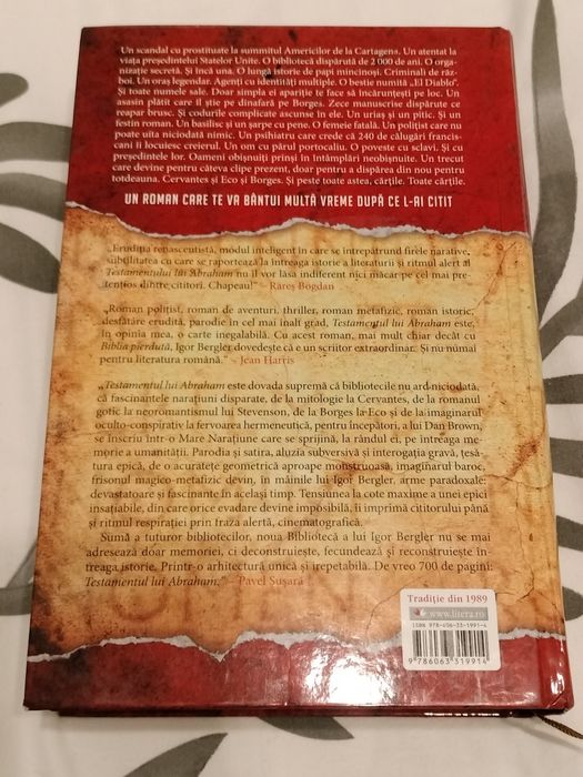 Vand carti Testamentul lui Abraham Ultimul Mohican