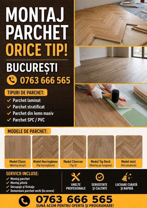 Montaj parchet laminat și SPC București