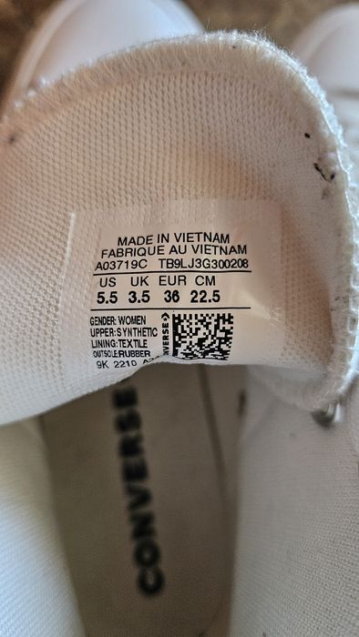 Оригинални дамски бели кожени сникърси, Converse, All Star, 36 номер