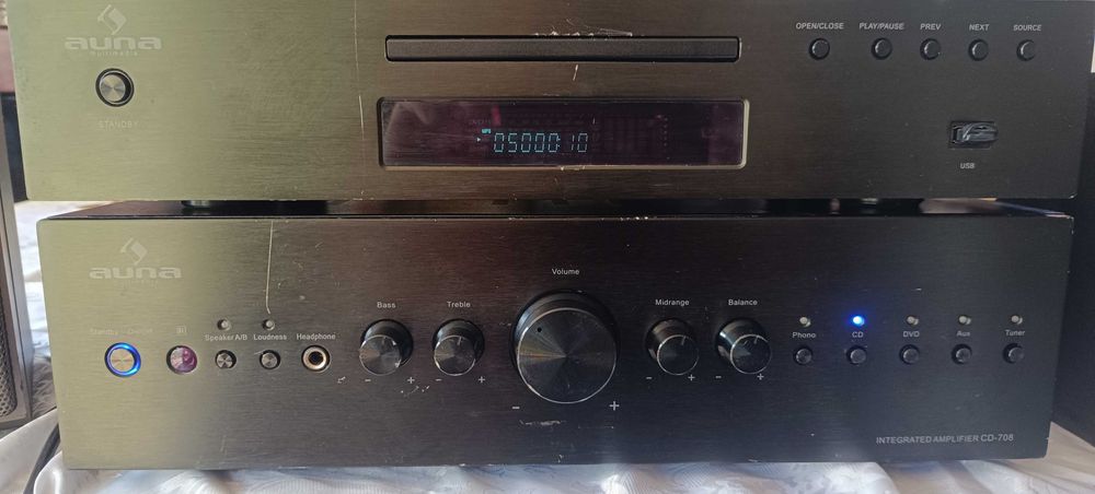 AMBELE Auna integrated amplifier CD-708 și Auna cd player