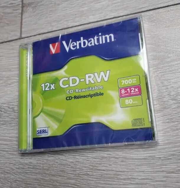 Verbatim CD-RW диск, презаписваем, SERL, 700MB, 8-12x