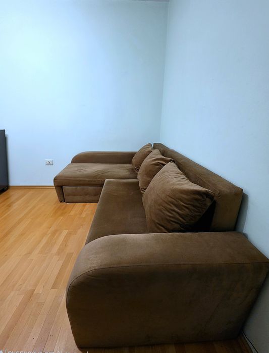 СПЕШНО! Ъглов диван - кафяв плат