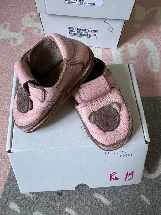 Papuci barefoot piele primii pasi bebe