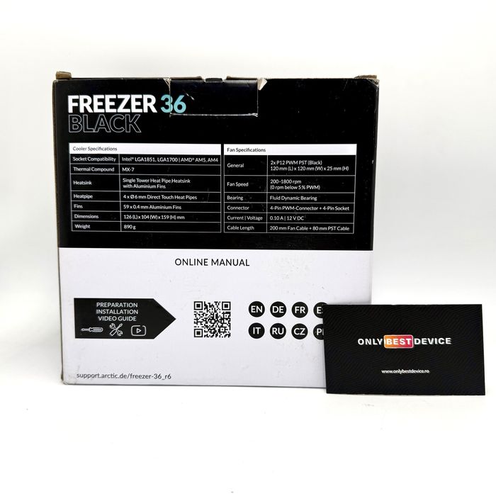 Cooler CPU ARCTIC AC Freezer 36 Black
