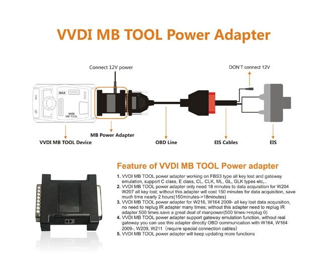 Адаптор питания Xhorse MB Tool Power Adapter