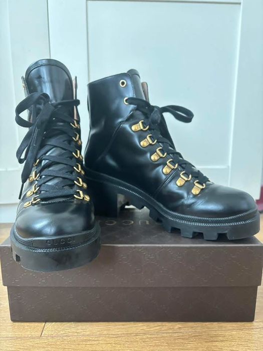 Боти / ботуши Gucci Combat Boots Sylvie Black 39 оригинални