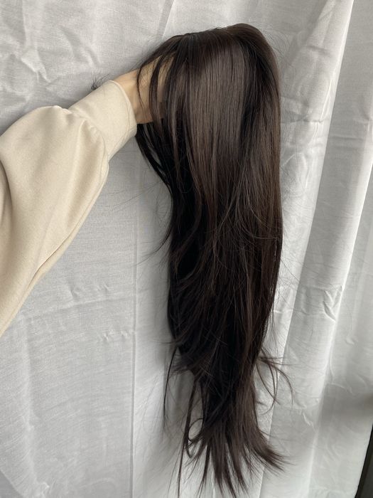 НОВА Кафява естествена перука! 100% високо качество